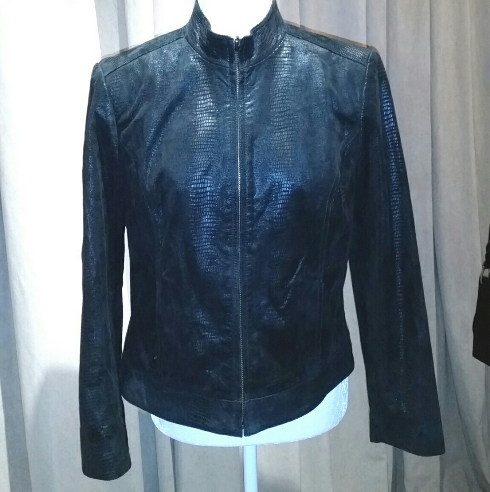 Valerie Stevens snakeskin embossed leather jacket